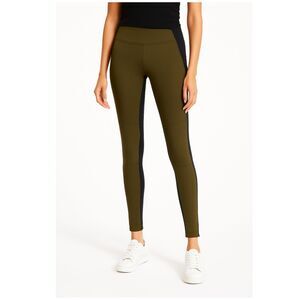 Athleta Highline Hybrid Ankle Tight Olive Black Size 2 Stretch Ponte Leggings